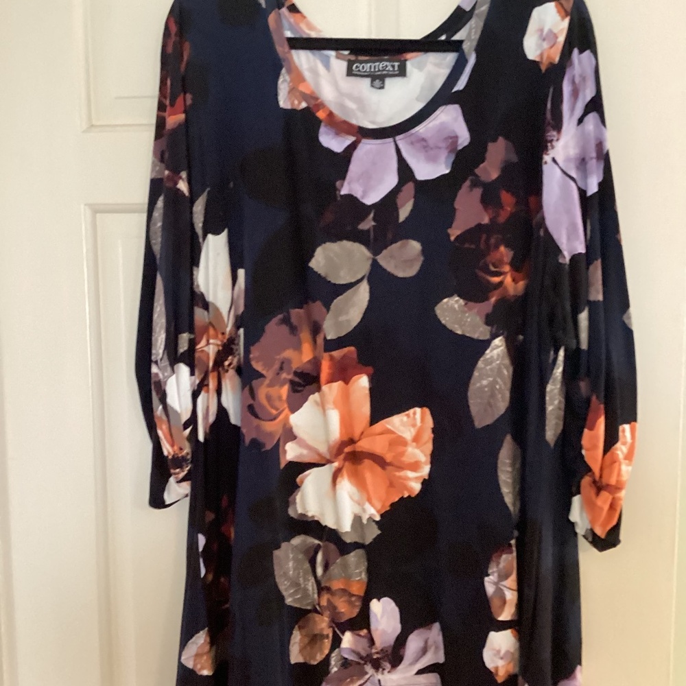 Hankie Hem rayon & spandex  long tunic top.